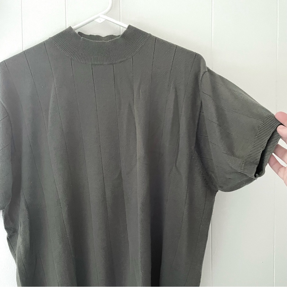Dressbarn Green Cotton and Acrylic Sweater